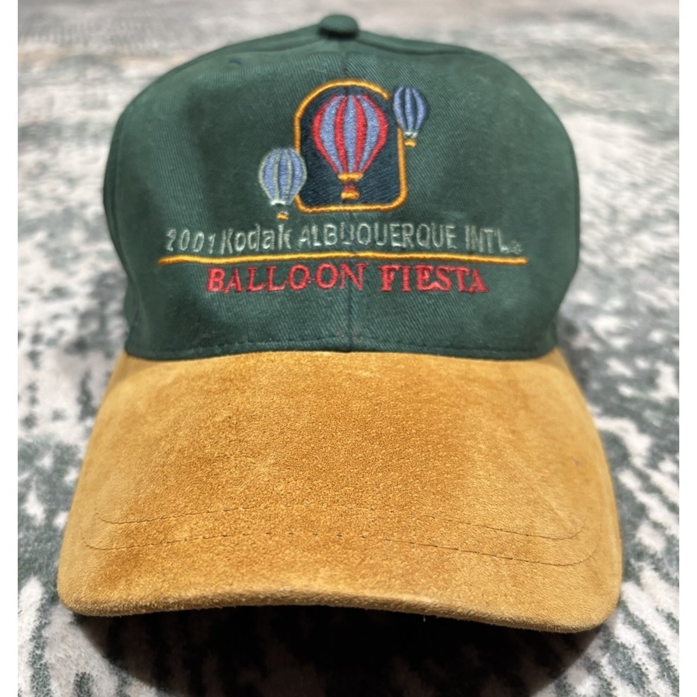 Vintage 2001 Kodak Albuquerque Intl. Balloon Fiesta Embroidered Hat Suede Bill